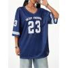 imageSOLY HUX Jersey Shirts for Women Oversized TShirt Jersey Top Graphic V Neck TShirts for Teen Girls Casual Football Tee TopsDark Blue