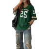 imageSOLY HUX Jersey Shirts for Women Oversized TShirt Jersey Top Graphic V Neck TShirts for Teen Girls Casual Football Tee TopsGreen 25