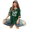 imageSOLY HUX Jersey Shirts for Women Oversized TShirt Jersey Top Graphic V Neck TShirts for Teen Girls Casual Football Tee TopsGreen 25