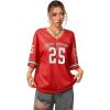 imageSOLY HUX Jersey Shirts for Women Oversized TShirt Jersey Top Graphic V Neck TShirts for Teen Girls Casual Football Tee TopsRed 25