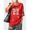 imageSOLY HUX Jersey Shirts for Women Oversized TShirt Jersey Top Graphic V Neck TShirts for Teen Girls Casual Football Tee TopsRed Letter