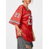 imageSOLY HUX Jersey Shirts for Women Oversized TShirt Jersey Top Graphic V Neck TShirts for Teen Girls Casual Football Tee TopsRed Letter