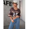 imageSOLY HUX Jersey Shirts for Women Oversized TShirt Jersey Top Graphic V Neck TShirts for Teen Girls Casual Football Tee TopsRust Brown