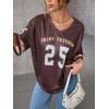 imageSOLY HUX Jersey Shirts for Women Oversized TShirt Jersey Top Graphic V Neck TShirts for Teen Girls Casual Football Tee TopsRust Brown