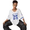 imageSOLY HUX Jersey Shirts for Women Oversized TShirt Jersey Top Graphic V Neck TShirts for Teen Girls Casual Football Tee TopsWhite Blue 25