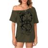 imageSOLY HUX Womens Off The Shoulder Tops Graphic Tees Y2k Vintage Gothic Oversized T Shirts StreetwearArmy Green