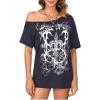 imageSOLY HUX Womens Off The Shoulder Tops Graphic Tees Y2k Vintage Gothic Oversized T Shirts StreetwearRoyal Blue