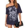 imageSOLY HUX Womens Off The Shoulder Tops Graphic Tees Y2k Vintage Gothic Oversized T Shirts StreetwearRoyal Blue