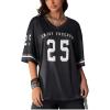 imageSOLY HUX Jersey Shirts for Women Oversized TShirt Jersey Top Graphic V Neck TShirts for Teen Girls Casual Football Tee TopsBlack White 25