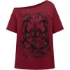 imageSOLY HUX Womens Off The Shoulder Tops Graphic Tees Y2k Vintage Gothic Oversized T Shirts StreetwearBurgundy Graphic