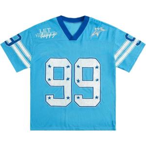 imageSOLY HUX Mens Jersey Y2k Baggy Shirts Graphic Tees Oversized V Neck Tshirts Summer TopsBlue Graphic