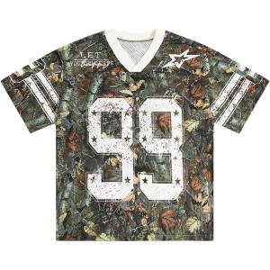 imageSOLY HUX Mens Jersey Y2k Baggy Shirts Graphic Tees Oversized V Neck Tshirts Summer TopsGreen Camo