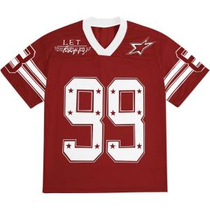 imageSOLY HUX Mens Jersey Y2k Baggy Shirts Graphic Tees Oversized V Neck Tshirts Summer TopsRed Graphic