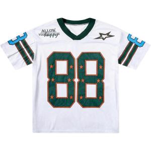 imageSOLY HUX Mens Jersey Y2k Baggy Shirts Graphic Tees Oversized V Neck Tshirts Summer TopsWhite Graphic