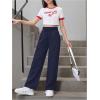 imageSOLY HUX Girls Straight Wide Leg Sweatpants Casual High Waisted Baggy Joggers Track PantsDark Blue