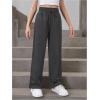 imageSOLY HUX Girls Straight Wide Leg Sweatpants Casual High Waisted Baggy Joggers Track PantsDark Grey