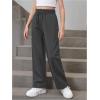 imageSOLY HUX Girls Straight Wide Leg Sweatpants Casual High Waisted Baggy Joggers Track PantsDark Grey