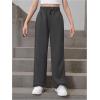 imageSOLY HUX Girls Straight Wide Leg Sweatpants Casual High Waisted Baggy Joggers Track PantsDark Grey