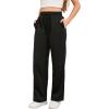 imageSOLY HUX Girls Straight Wide Leg Sweatpants Casual High Waisted Baggy Joggers Track PantsPlain Black