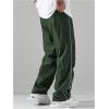 imageSOLY HUX Mens Parachute Pants Y2k Baggy Sweatpants Wide Leg Drawstring Waist Casual Pants StreetwearArmy Green