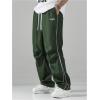 imageSOLY HUX Mens Parachute Pants Y2k Baggy Sweatpants Wide Leg Drawstring Waist Casual Pants StreetwearArmy Green