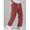 imageSOLY HUX Mens Parachute Pants Y2k Baggy Sweatpants Wide Leg Drawstring Waist Casual Pants StreetwearBurgundy Letter