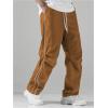 imageSOLY HUX Mens Parachute Pants Y2k Baggy Sweatpants Wide Leg Drawstring Waist Casual Pants StreetwearCoffee Brown