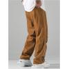 imageSOLY HUX Mens Parachute Pants Y2k Baggy Sweatpants Wide Leg Drawstring Waist Casual Pants StreetwearCoffee Brown