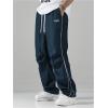 imageSOLY HUX Mens Parachute Pants Y2k Baggy Sweatpants Wide Leg Drawstring Waist Casual Pants StreetwearDark Blue