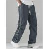 imageSOLY HUX Mens Parachute Pants Y2k Baggy Sweatpants Wide Leg Drawstring Waist Casual Pants StreetwearDark Grey