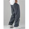 imageSOLY HUX Mens Parachute Pants Y2k Baggy Sweatpants Wide Leg Drawstring Waist Casual Pants StreetwearDark Grey