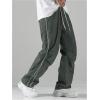 imageSOLY HUX Mens Parachute Pants Y2k Baggy Sweatpants Wide Leg Drawstring Waist Casual Pants StreetwearDark Grey Letter