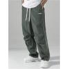 imageSOLY HUX Mens Parachute Pants Y2k Baggy Sweatpants Wide Leg Drawstring Waist Casual Pants StreetwearDark Grey Letter