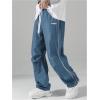 imageSOLY HUX Mens Parachute Pants Y2k Baggy Sweatpants Wide Leg Drawstring Waist Casual Pants StreetwearDusty Blue