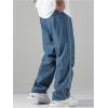 imageSOLY HUX Mens Parachute Pants Y2k Baggy Sweatpants Wide Leg Drawstring Waist Casual Pants StreetwearDusty Blue