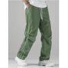 imageSOLY HUX Mens Parachute Pants Y2k Baggy Sweatpants Wide Leg Drawstring Waist Casual Pants StreetwearGreen Letter