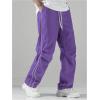 imageSOLY HUX Mens Parachute Pants Y2k Baggy Sweatpants Wide Leg Drawstring Waist Casual Pants StreetwearPurple Letter