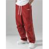 imageSOLY HUX Mens Parachute Pants Y2k Baggy Sweatpants Wide Leg Drawstring Waist Casual Pants StreetwearRed Letter