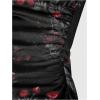 imageSOLY HUX Womens Floral Print Bodycon Cami Dress Cowl Neck Spaghetti Strap Summer Long DressesBlack Floral Print