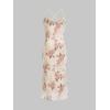 imageSOLY HUX Womens Floral Print Bodycon Cami Dress Cowl Neck Spaghetti Strap Summer Long DressesDusty Pink Floral