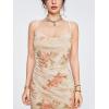 imageSOLY HUX Womens Floral Print Bodycon Cami Dress Cowl Neck Spaghetti Strap Summer Long DressesDusty Pink Floral