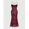 imageSOLY HUX Womens Floral Print Bodycon Cami Dress Cowl Neck Spaghetti Strap Summer Long DressesRed Floral