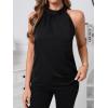 imageSOLY HUX Womens Halter Tops Tank Top Summer Casual Sleeveless Tunic BlousesSolid Black
