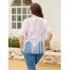 imageSOLY HUX Womens Plus Size Sheer Lace Fringe Hem Short Sleeve Tee T Shirt TopsPure Light Pink