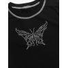 imageSOLY HUX Womens Summer Crop Top Short Sleeve T Shirt Cute TeeBlack Butterfly