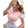 imageSOLY HUX Womens Summer Crop Top Short Sleeve T Shirt Cute TeeLight Pink
