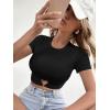 imageSOLY HUX Womens Summer Crop Top Short Sleeve T Shirt Cute TeeSolid Black