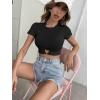 imageSOLY HUX Womens Summer Crop Top Short Sleeve T Shirt Cute TeeSolid Black