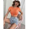 imageSOLY HUX Womens Summer Crop Top Short Sleeve T Shirt Cute TeeSolid Orange