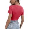 imageSOLY HUX Womens Summer Crop Top Short Sleeve T Shirt Cute TeeSolid Red